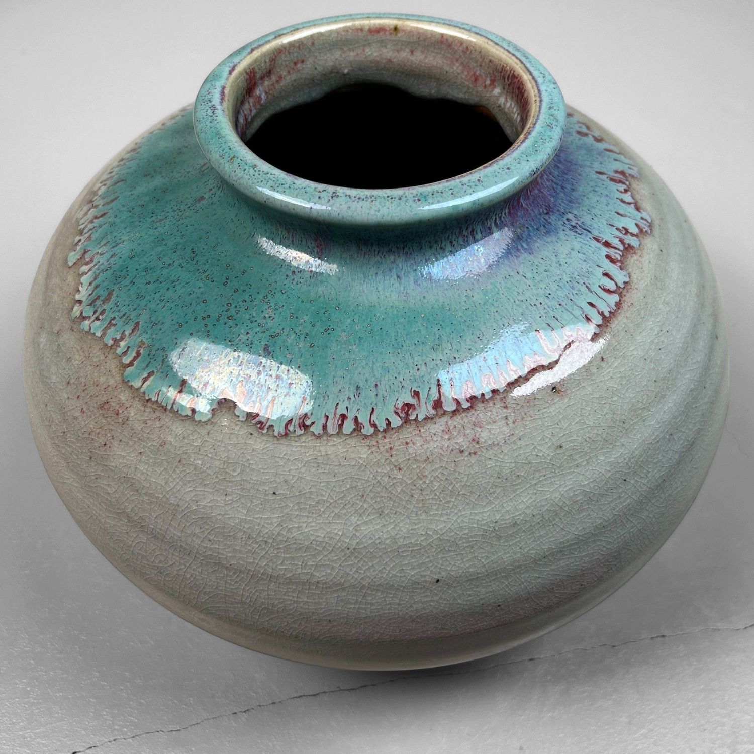 Traditionele Agano-Yaki Ikebana, Japanse Vaas, jaren '60.
