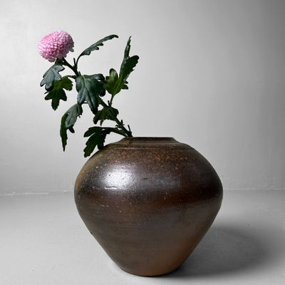 Authentieke Bizen Ikebana Vaas, Japan, Jaren '60.