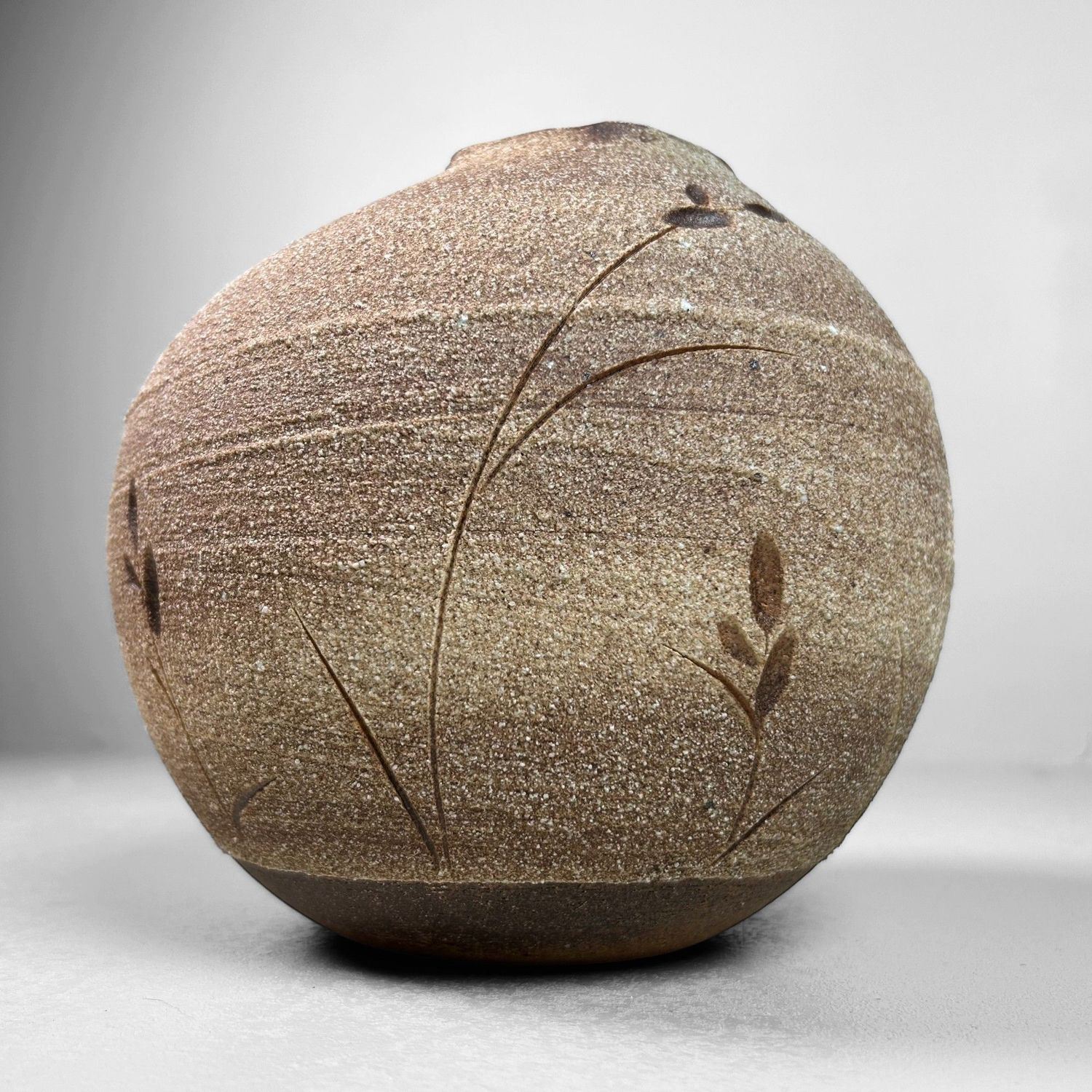 Organische Japanse Ikebana Bloemenvaas, Shigaraki Ware, Jaren '70.