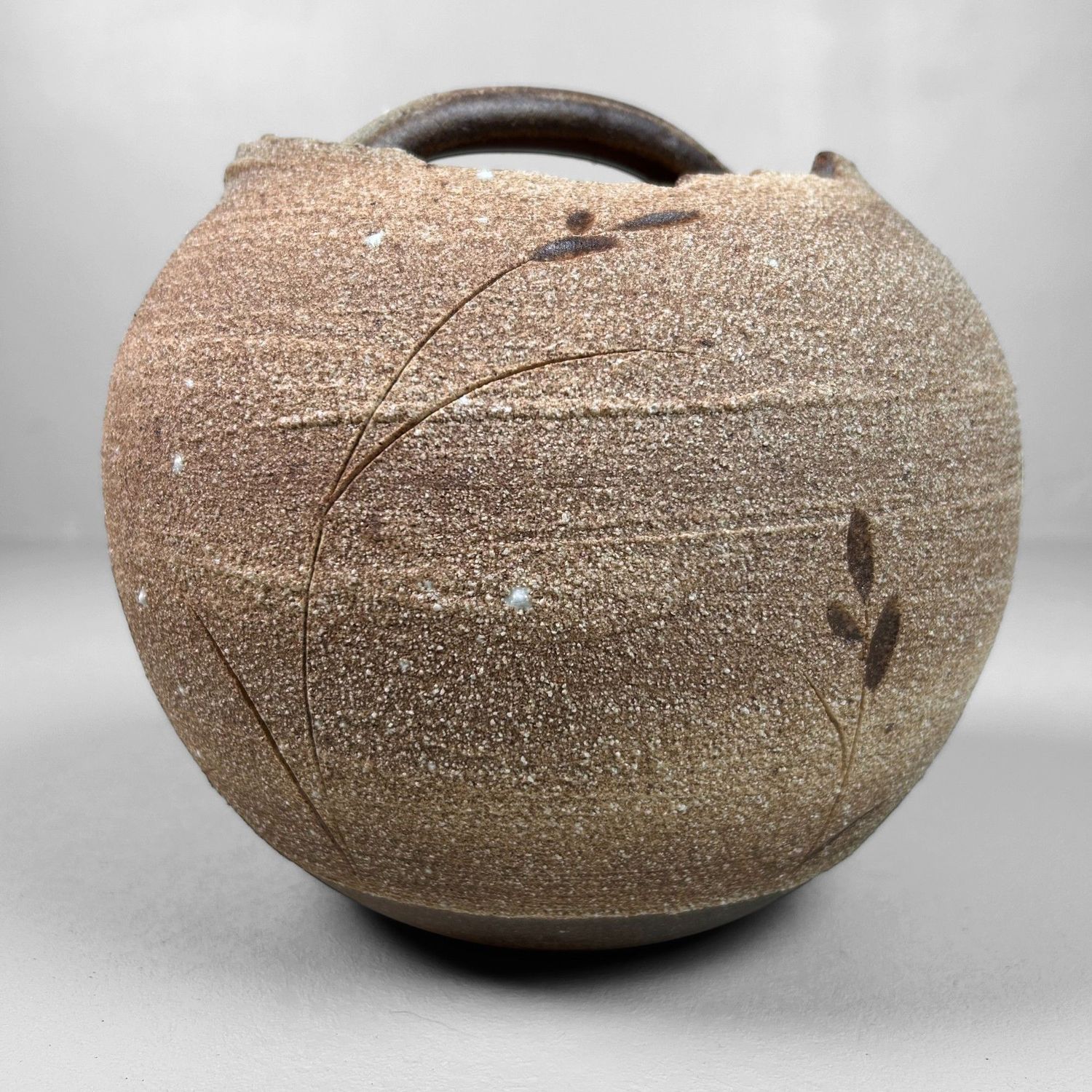 Organische Japanse Ikebana Bloemenvaas, Shigaraki Ware, Jaren '70.