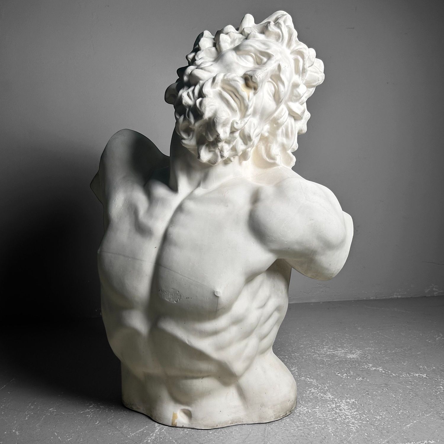 Expressive Plaster Bust of Laocoön, 1960s.