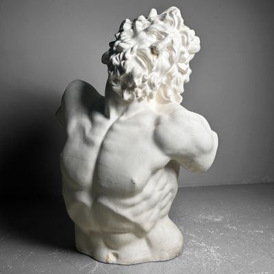 Expressive Plaster Bust of Laocoön, 1960s.