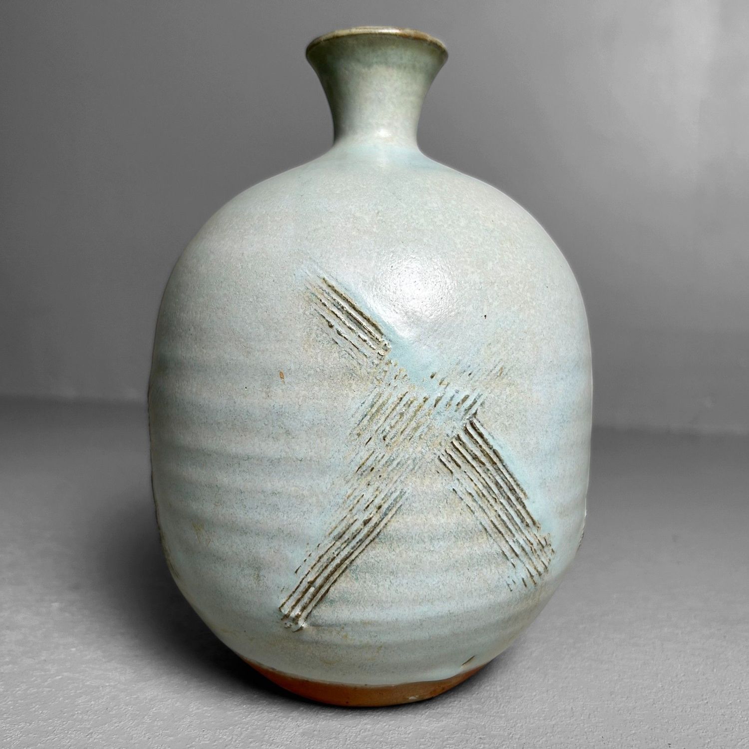 Japanse Ikebana Bloemenvaas, Shinjō Tōzan-yaki, jaren '70.