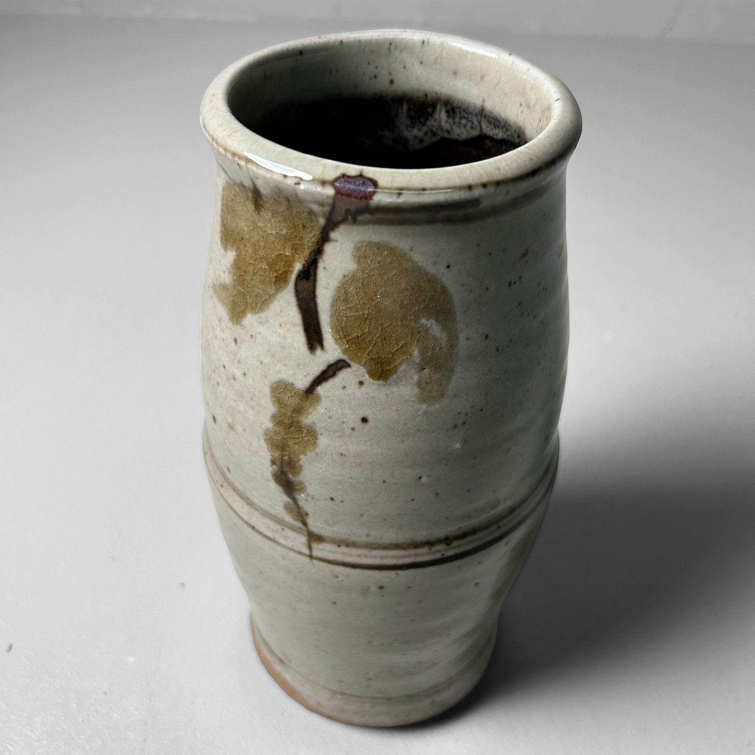 Stunning Handmade Japanese Ikebana Vase – Mashiko Studio Pottery, 1960s.