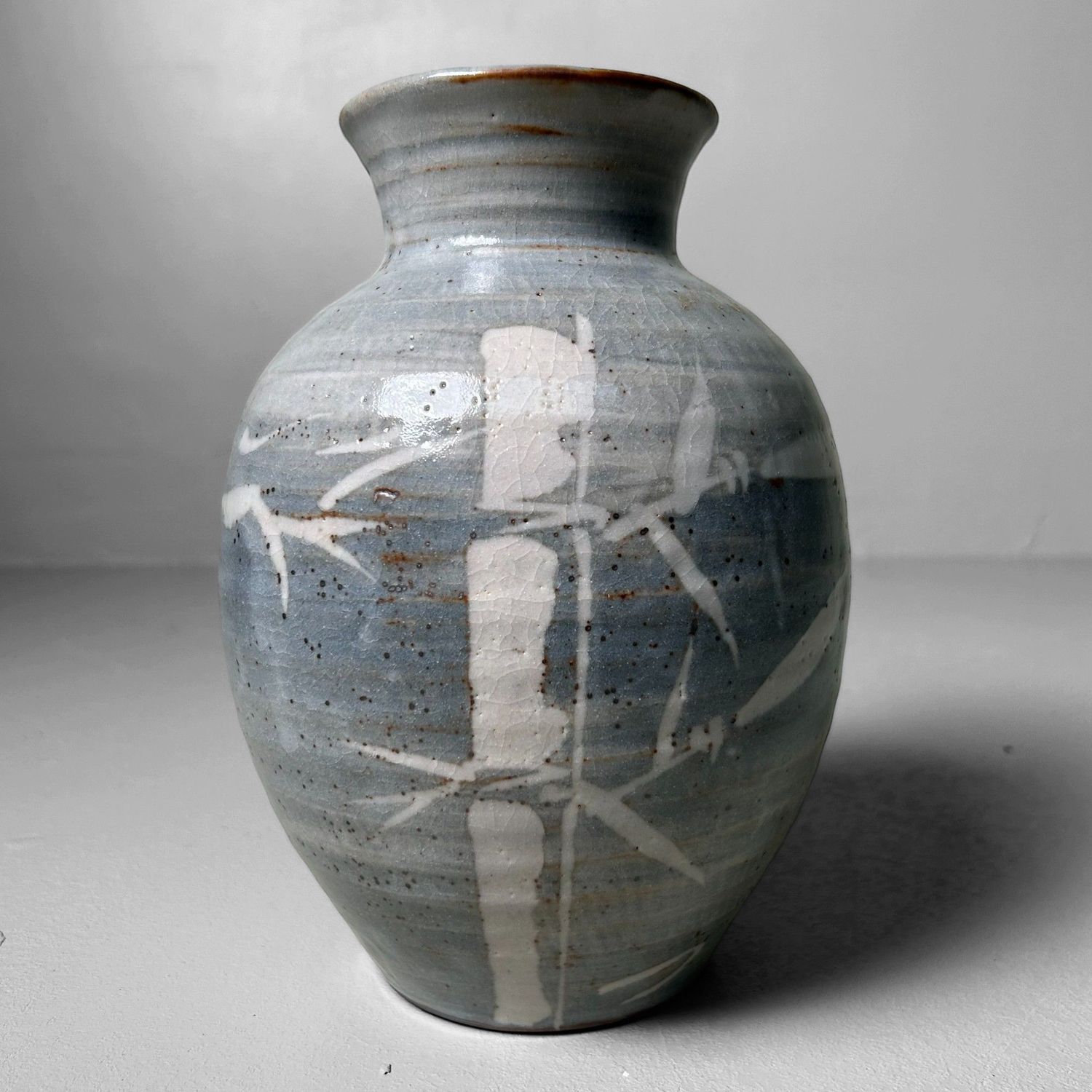 Vintage Mino Ware Vase 'Bamboo', Kikyoya Kiln, 1960s.