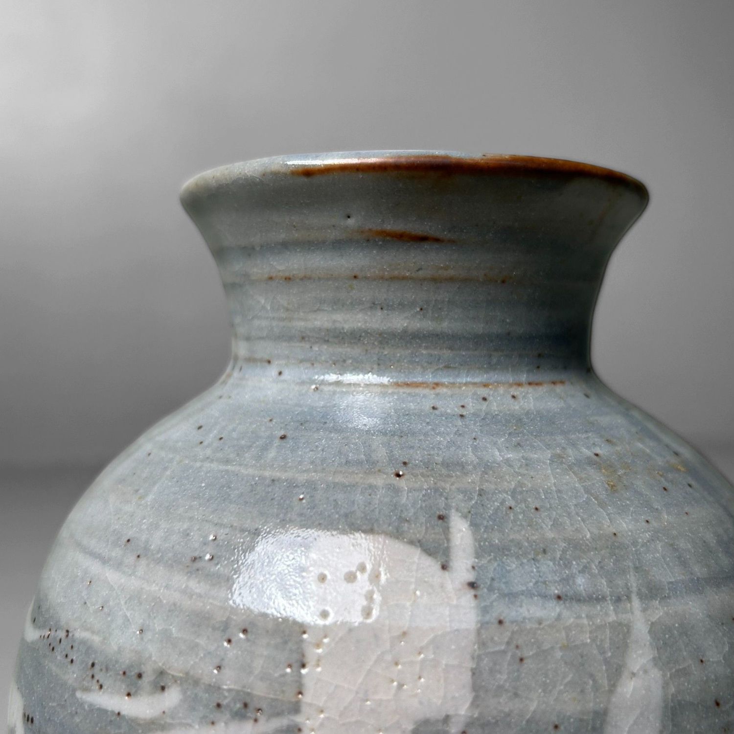 Vintage Mino Ware Vaas 'Bamboe', Kikyoya Kiln, jaren '60.