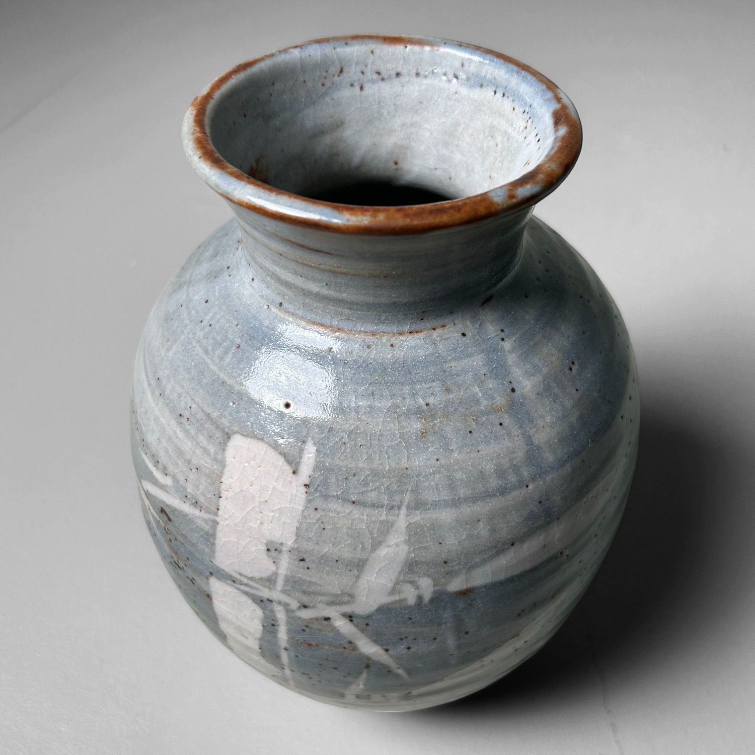 Vintage Mino Ware Vaas 'Bamboe', Kikyoya Kiln, jaren '60.