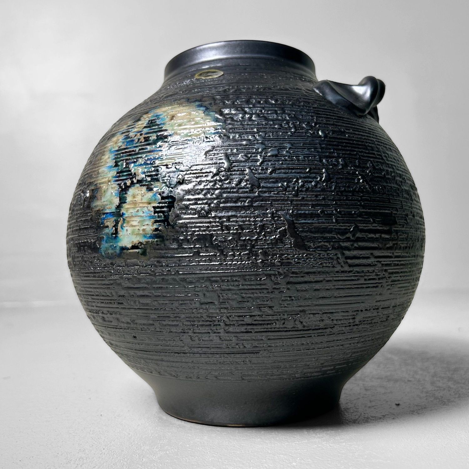 Unieke Japanse Ikebana Bloemenvaas, Shigaraki Ware, Jaren '70.