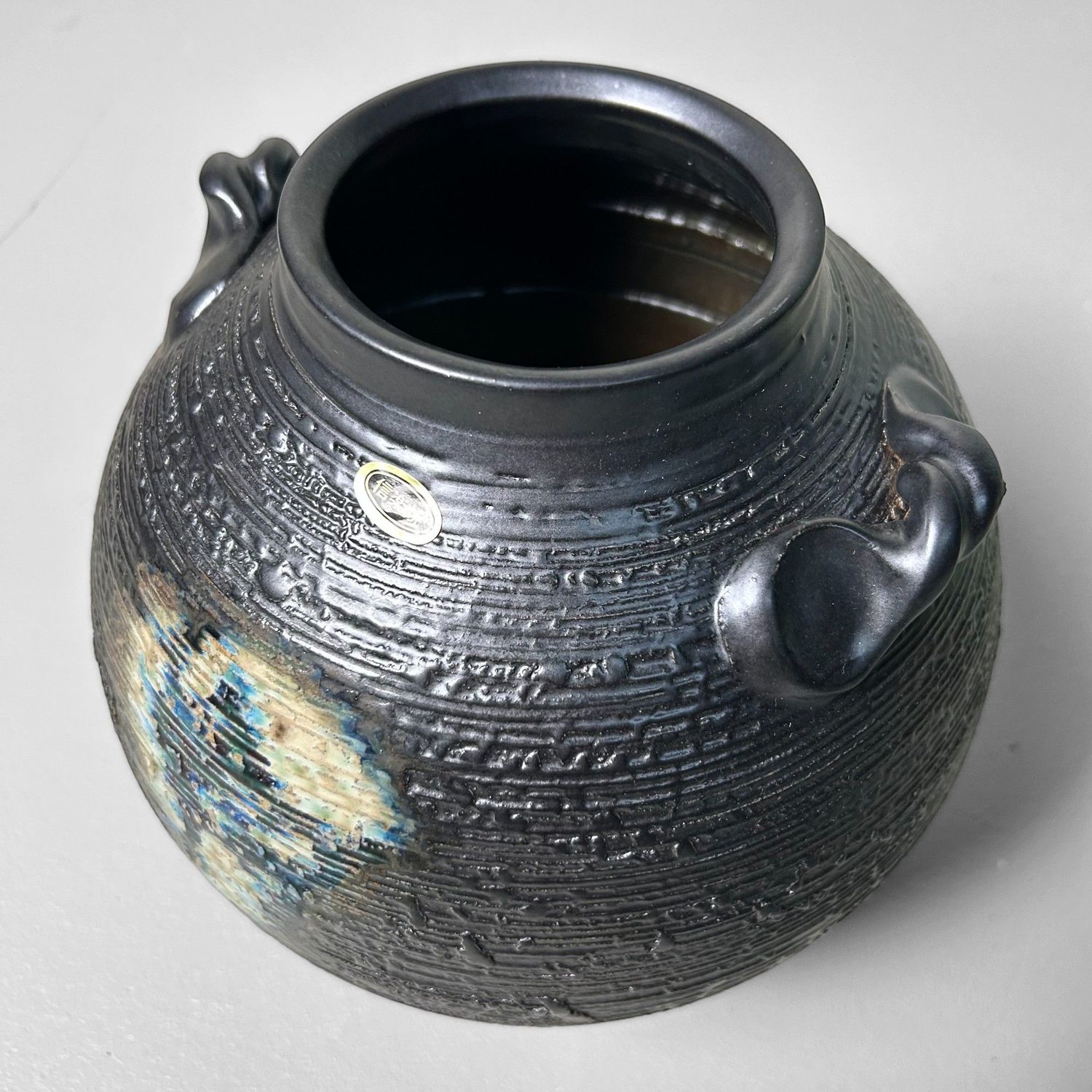 Unieke Japanse Ikebana Bloemenvaas, Shigaraki Ware, Jaren '70.