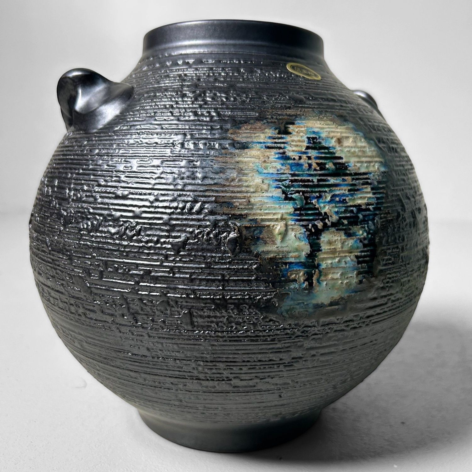 Unieke Japanse Ikebana Bloemenvaas, Shigaraki Ware, Jaren '70.