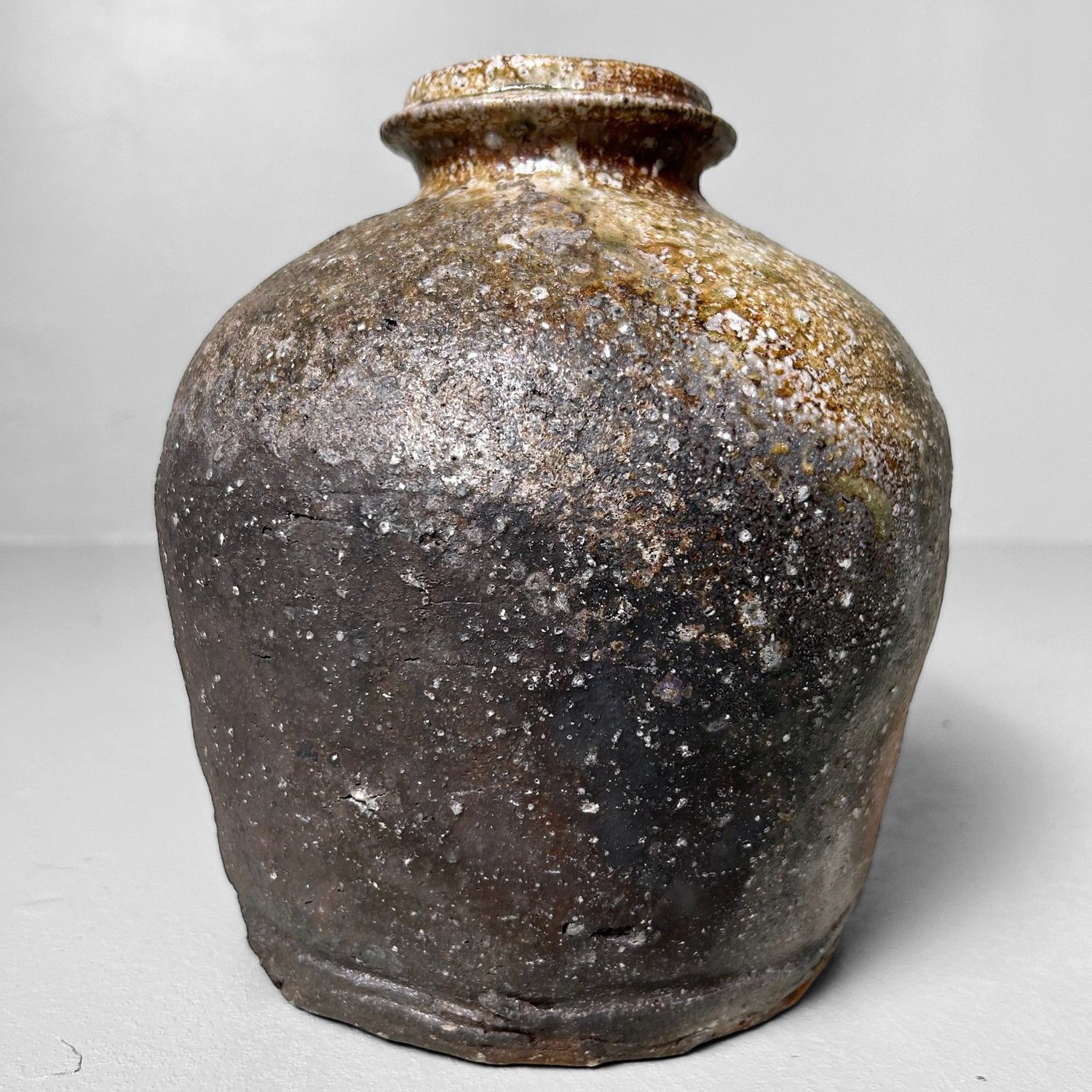 Japanese Ikebana Flower Vase, Shigaraki Yaki by Takahashi Shunsai.