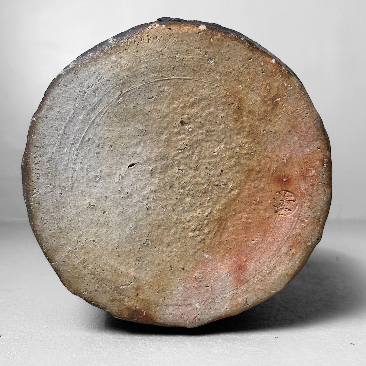 Japanese Ikebana Flower Vase, Shigaraki Yaki by Takahashi Shunsai.