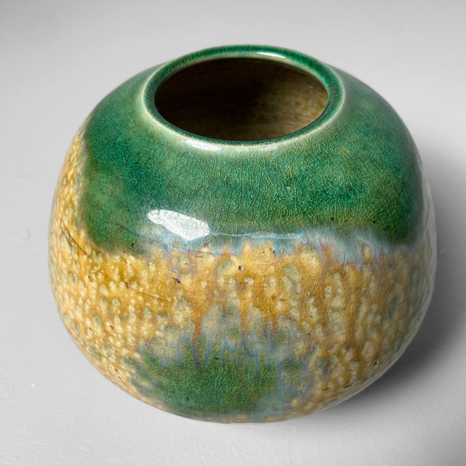 Japanse Vintage Ikebana Bloemenvaas, Kiseto Ware, jaren '70.