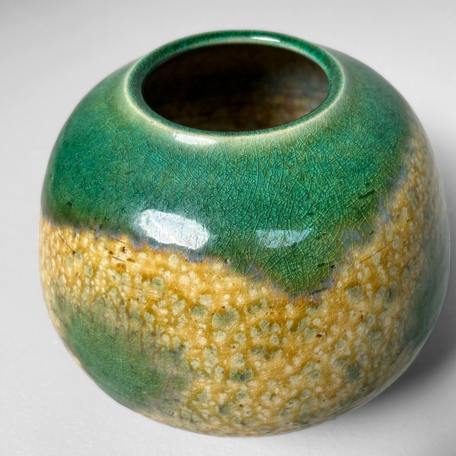 Japanse Vintage Ikebana Bloemenvaas, Kiseto Ware, jaren '70.