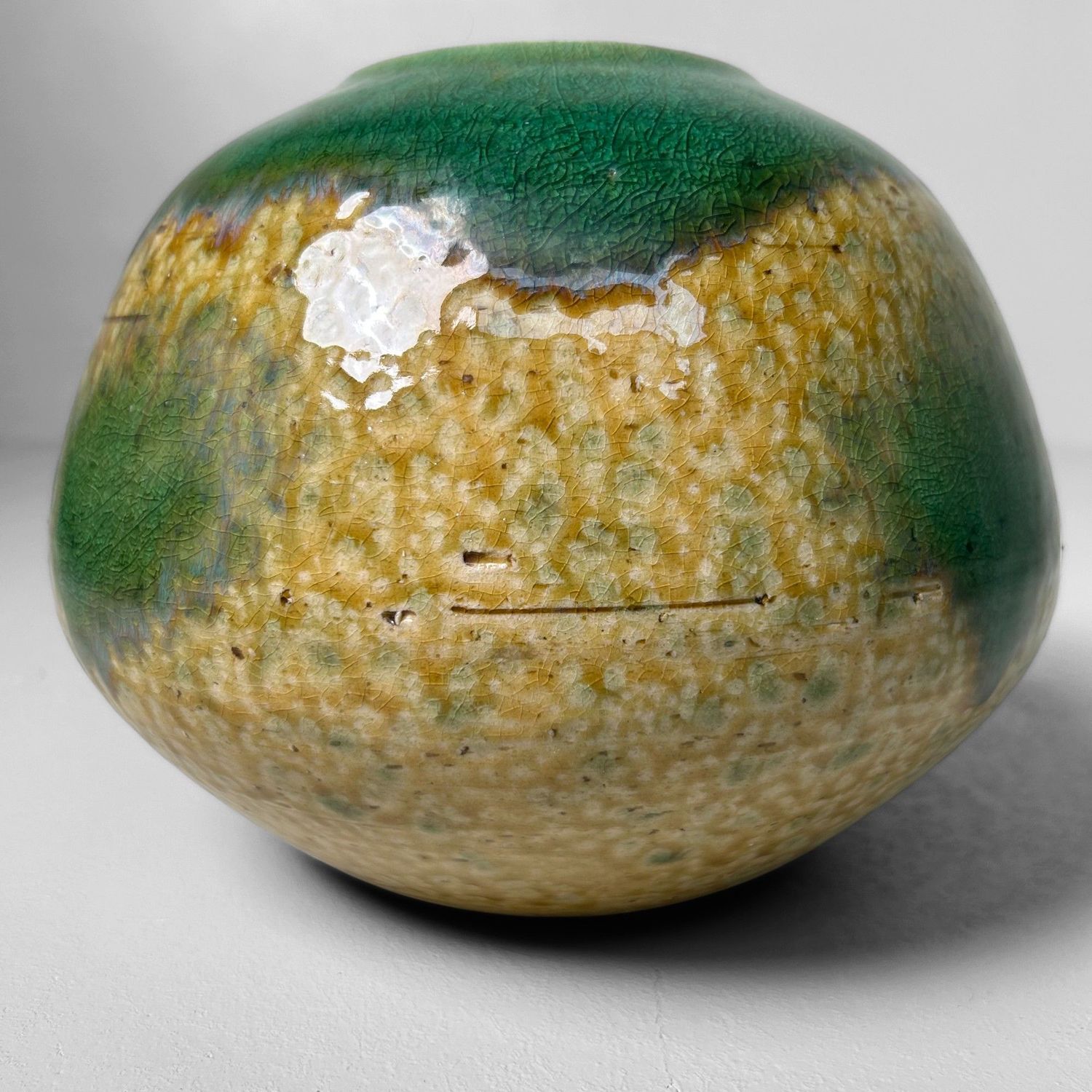 Japanse Vintage Ikebana Bloemenvaas, Kiseto Ware, jaren '70.