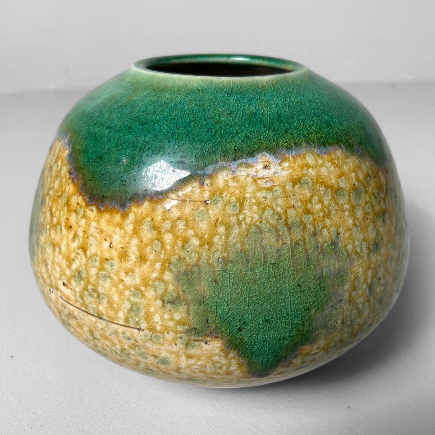 Japanse Vintage Ikebana Bloemenvaas, Kiseto Ware, jaren '70.