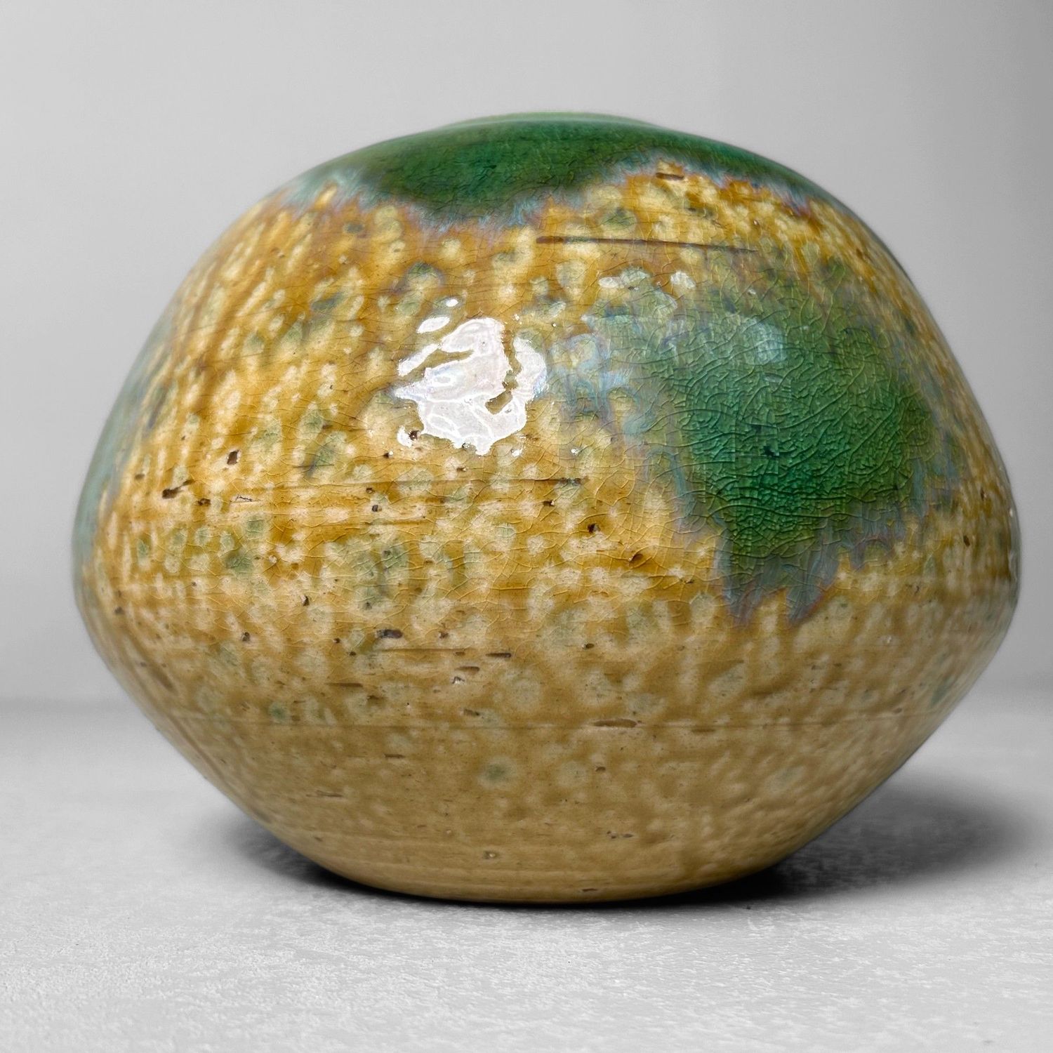 Japanse Vintage Ikebana Bloemenvaas, Kiseto Ware, jaren '70.