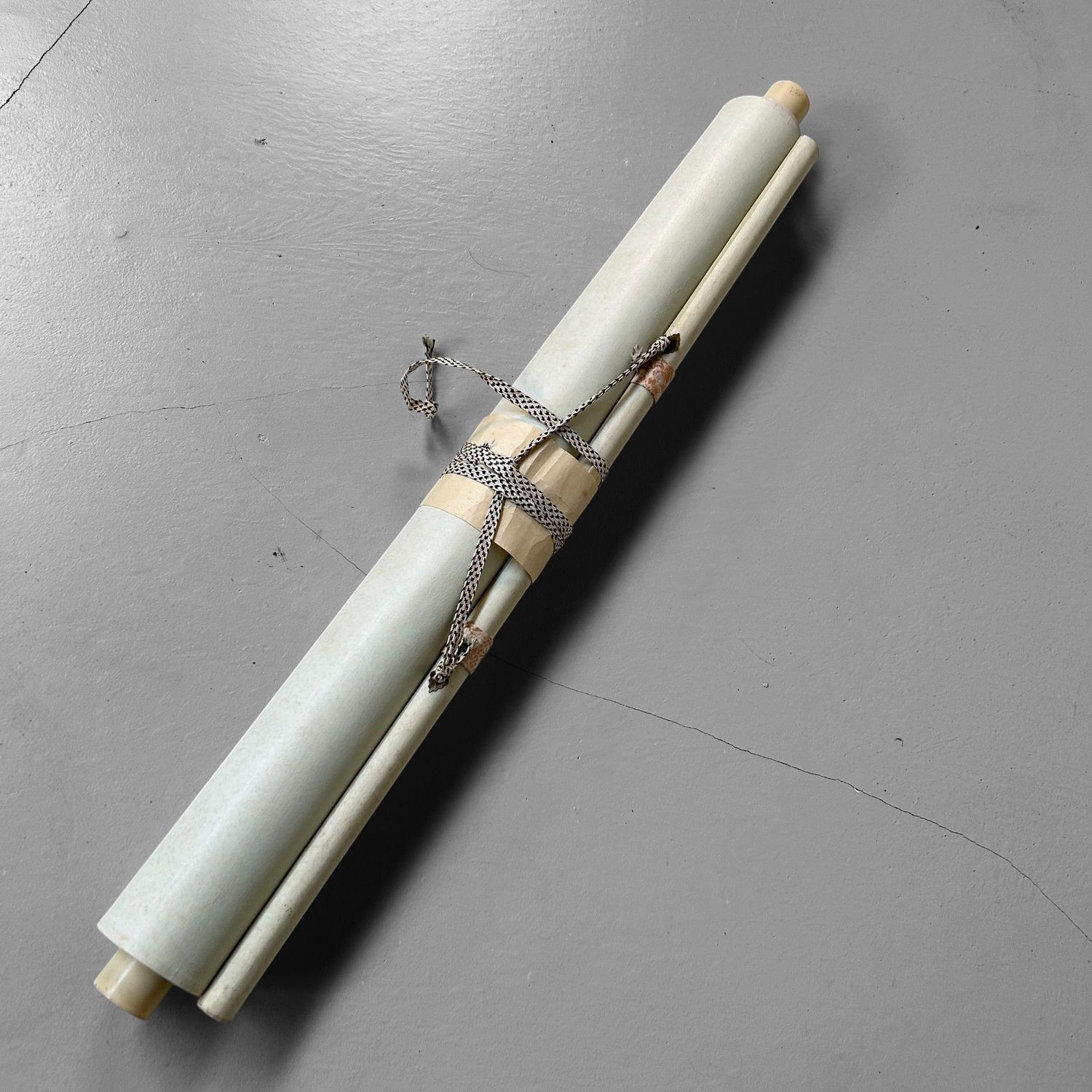 Japanese Kakejiku, Hand-Painted Flower Scroll, Shōwa Period.