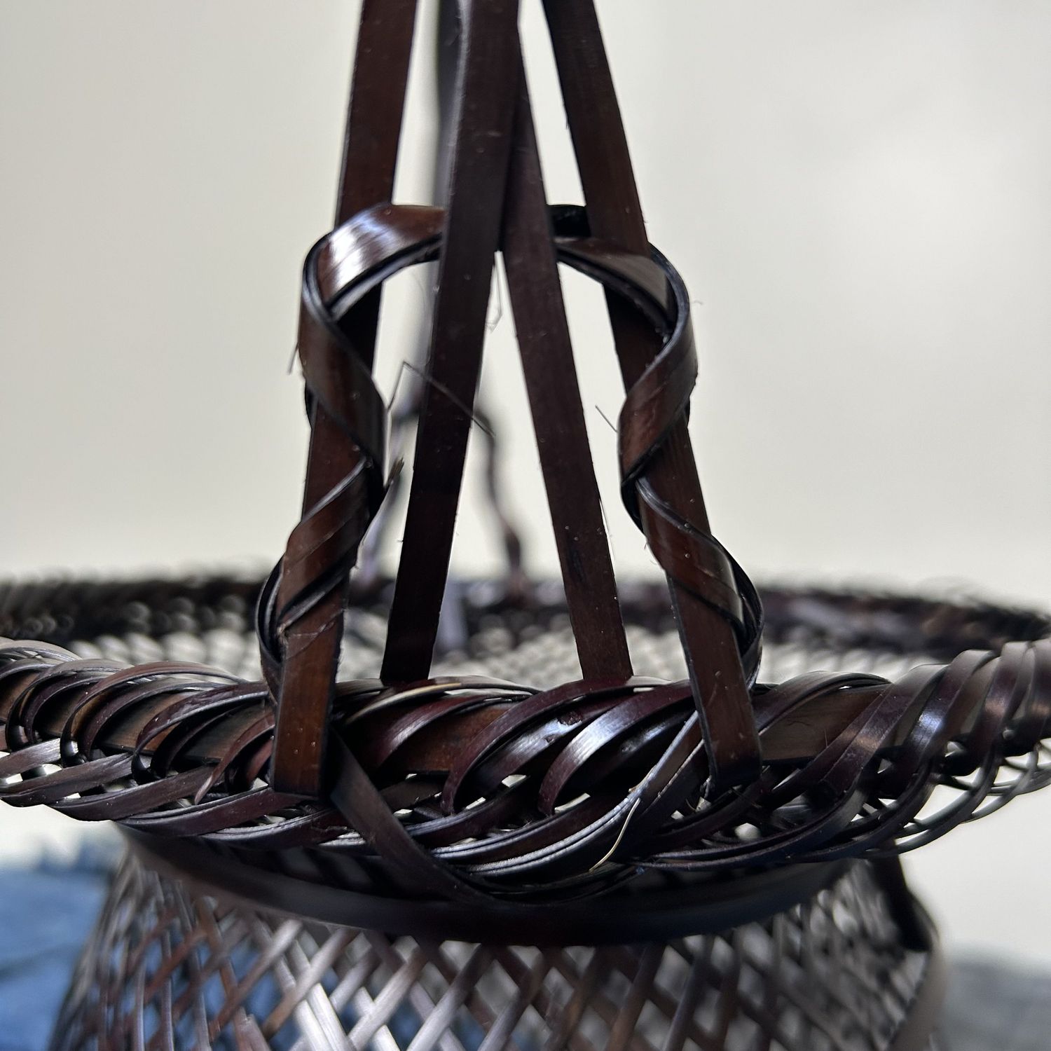 Vintage Hanakago (花籠), Bamboo Ikebana Basket, 1950s.