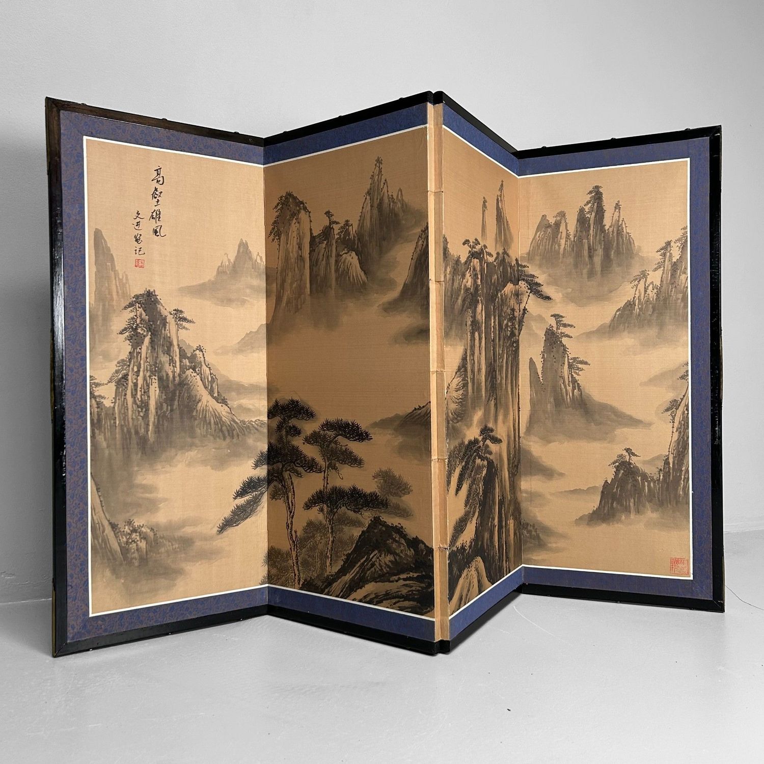 ​Japanse Byōbu, Kamerscherm met Berglandschap, Jaren '50.