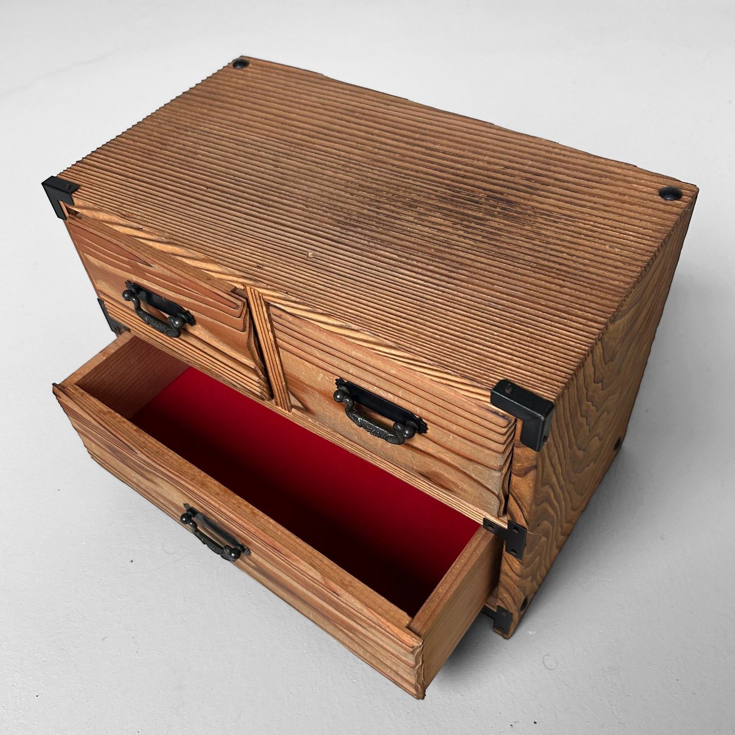 Yakusugi Wooden Jewelry Cabinet, Japan, Shōwa Era.