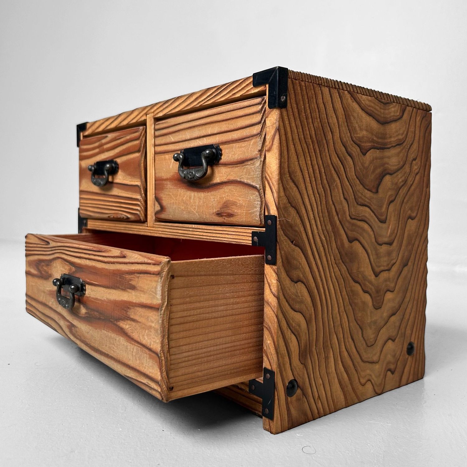Yakusugi Wooden Jewelry Cabinet, Japan, Shōwa Era.