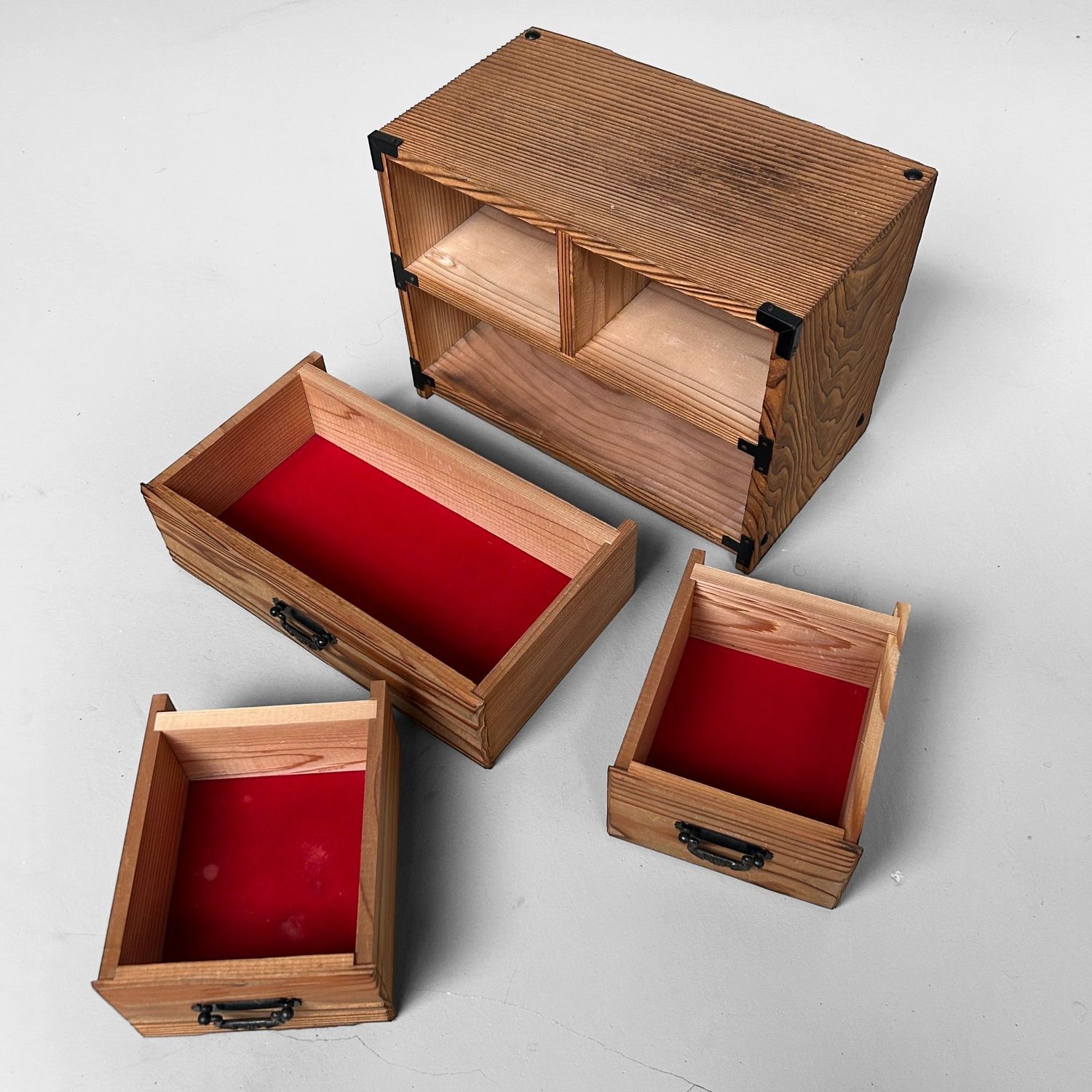 Yakusugi Wooden Jewelry Cabinet, Japan, Shōwa Era.