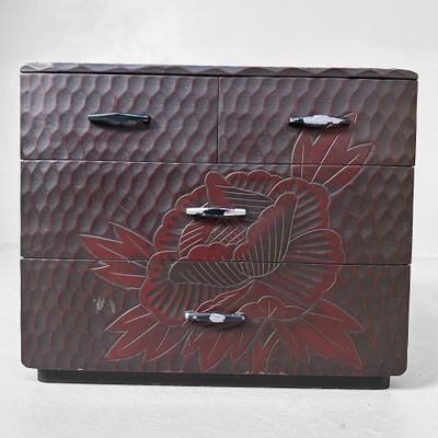 Vintage Kamakura-bori Haribako, Japanese Cabinet, Japan.