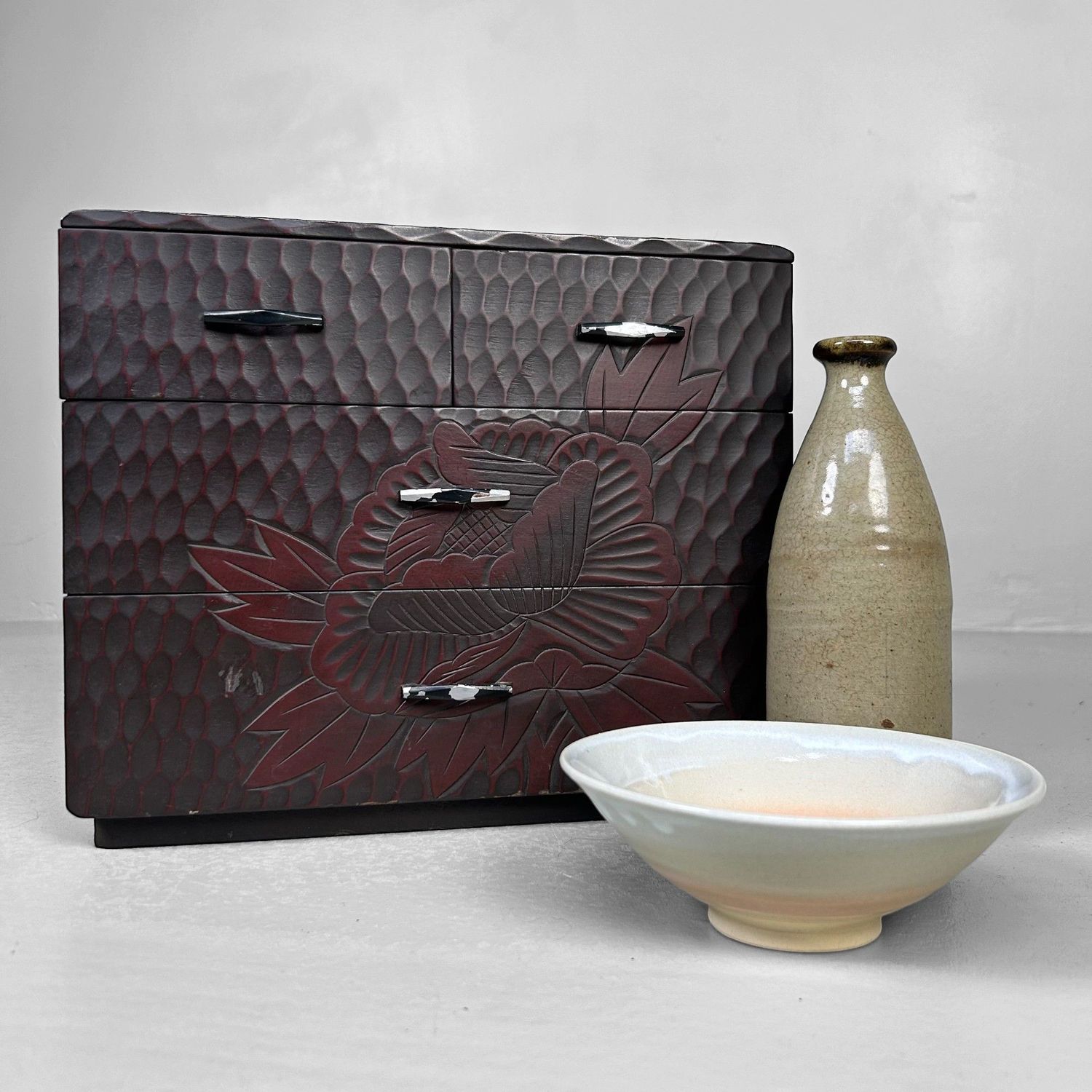 Vintage Kamakura-bori Haribako, Japans Juwelenkastje, Japan.