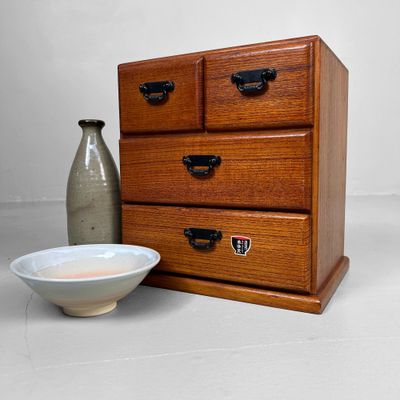 Vintage Wooden Jewelry Cabinet, Japan, 1970s.