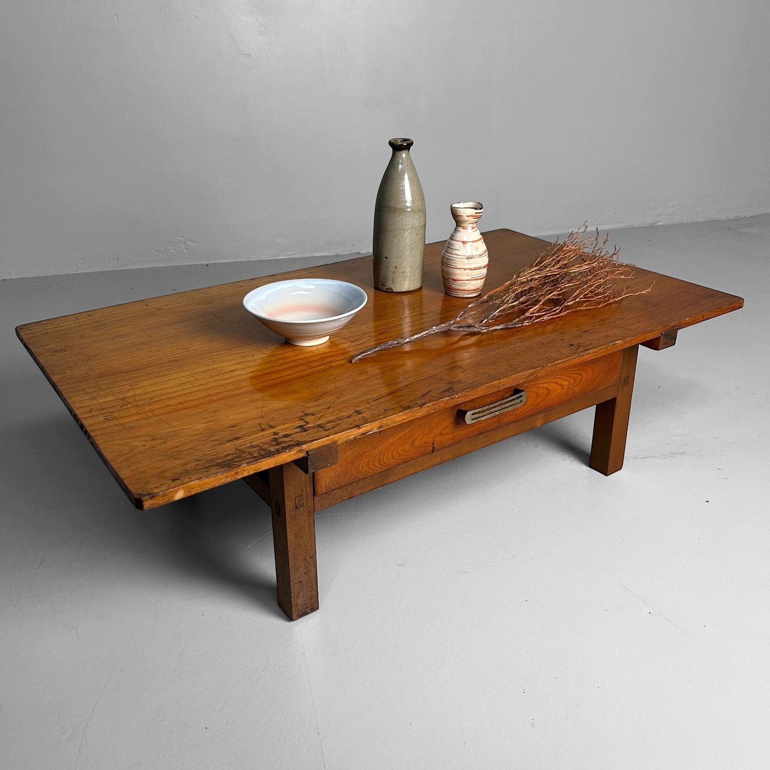 Traditionele Lage Japanse Schrijftafel, Shosai-Ki, Taishō-periode.