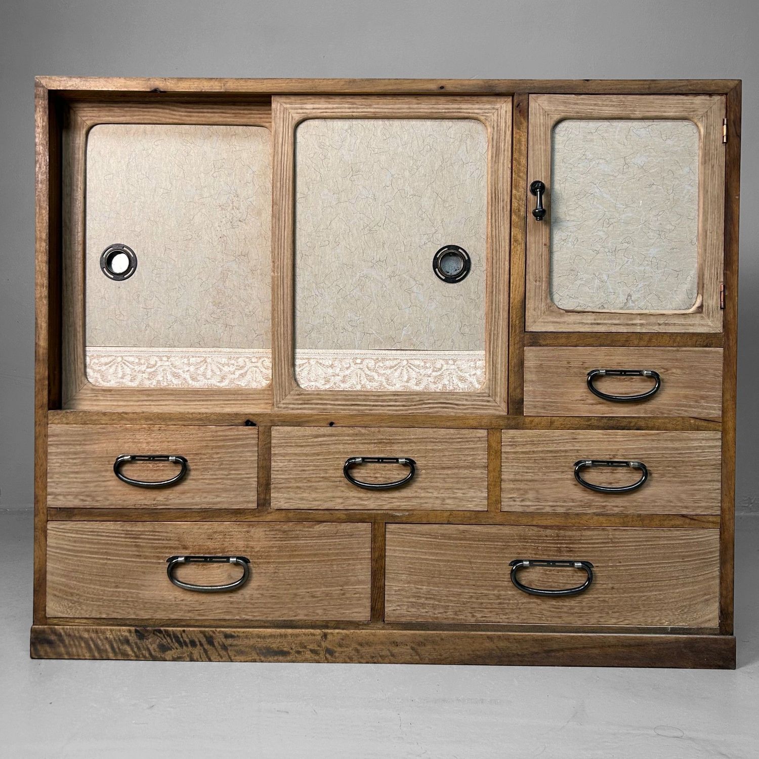 Elegant Japanese Tansu Chest from the Shōwa Period.