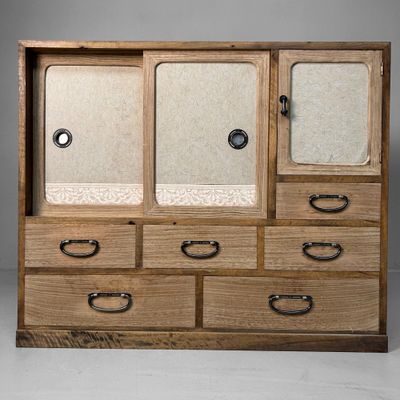 Elegant Japanese Tansu Chest from the Shōwa Period.