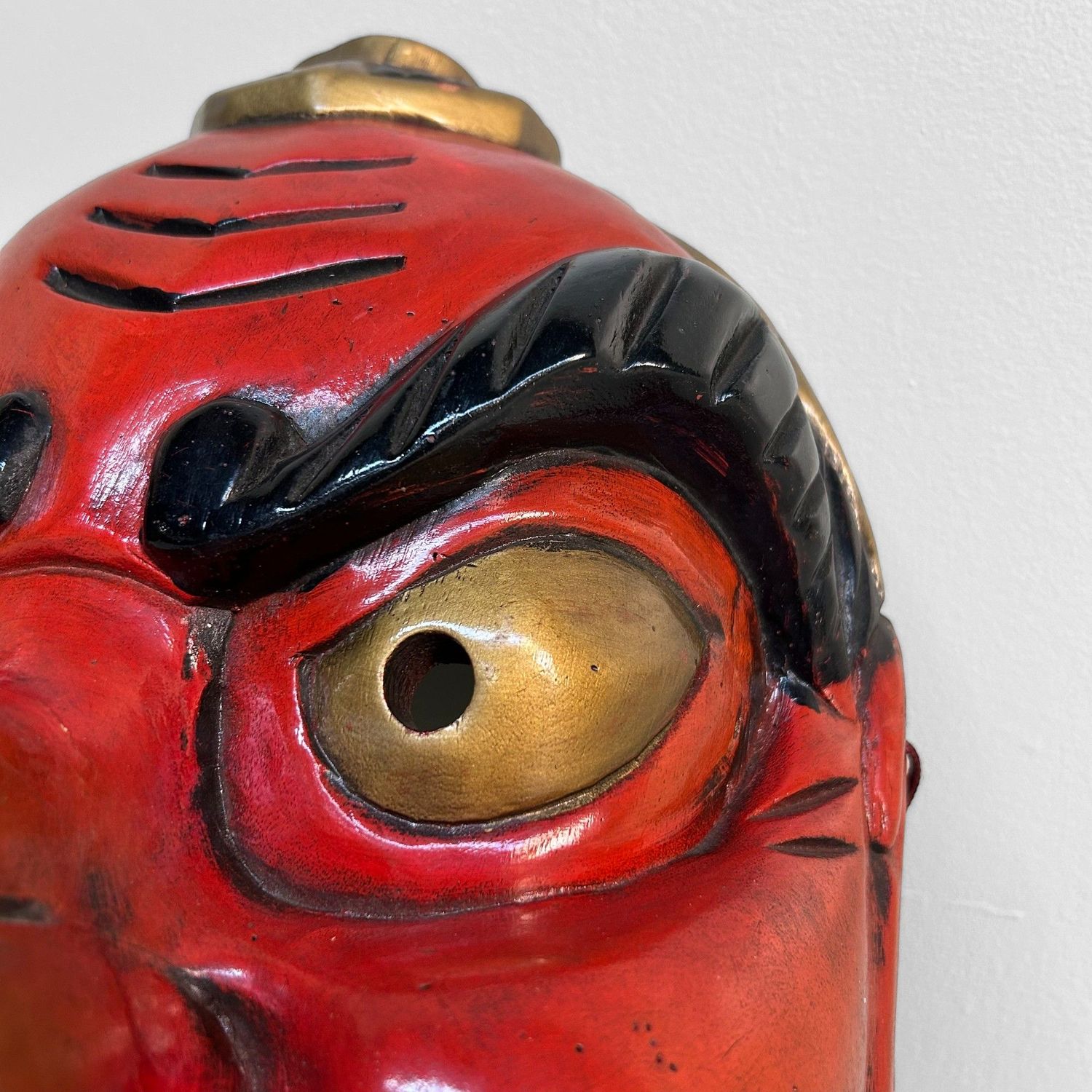 Vintage Handgesneden Tengu Masker, jaren 50, Japan.