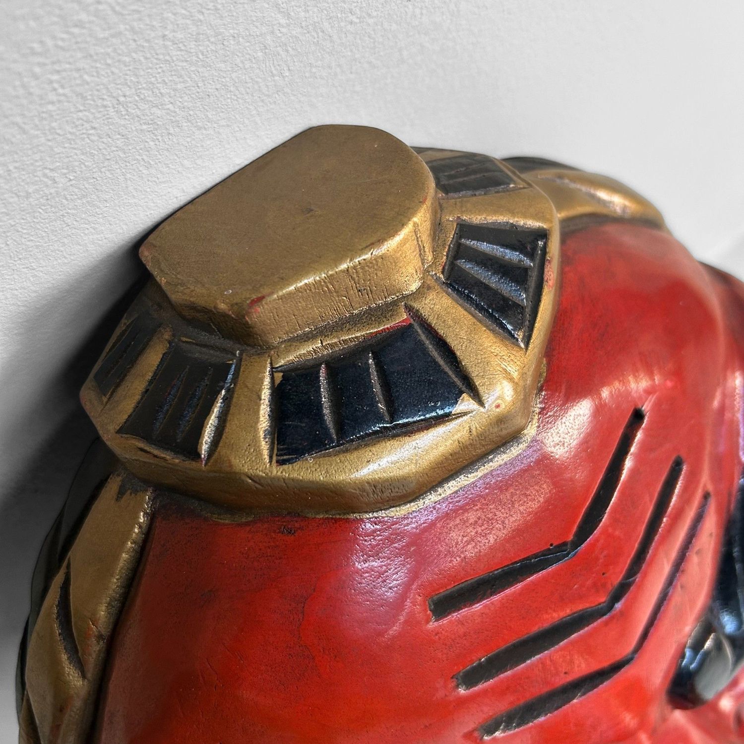 Vintage Handgesneden Tengu Masker, jaren 50, Japan.