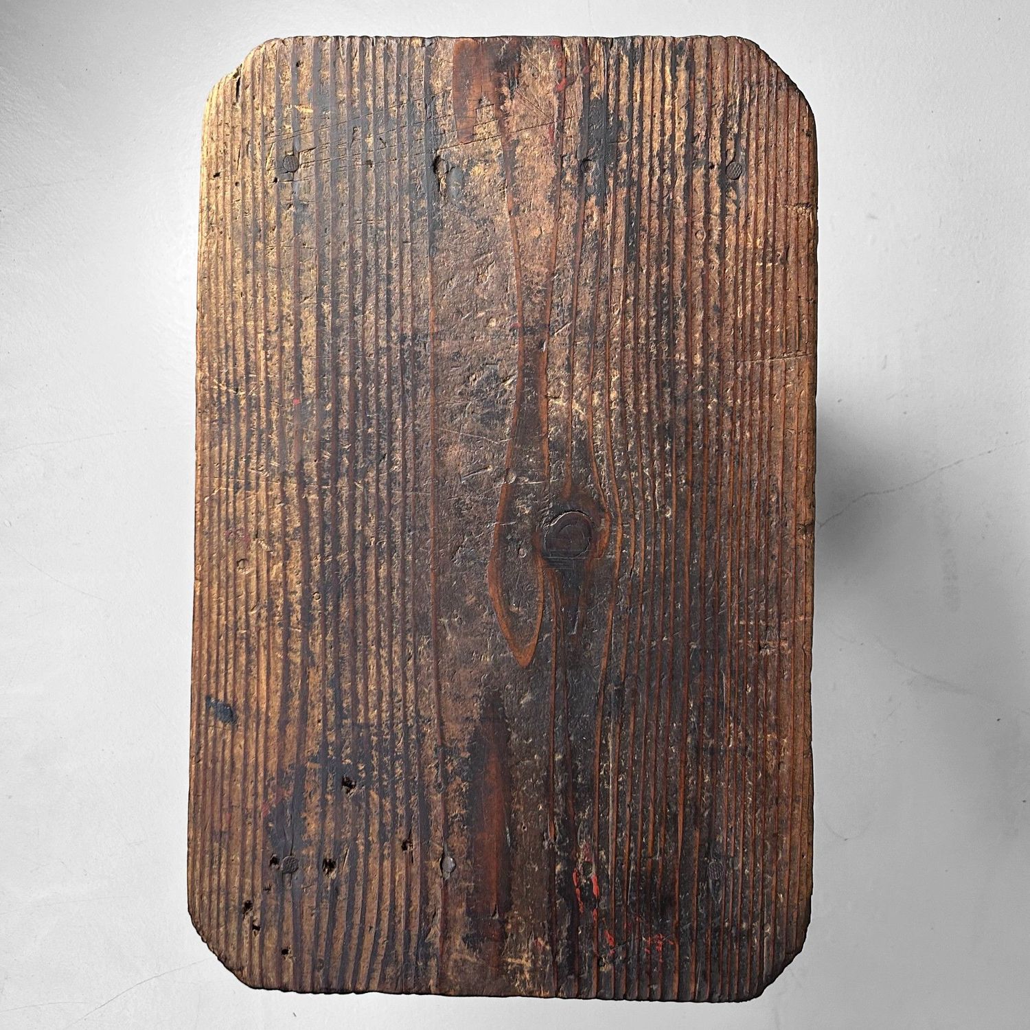 Minimalist Wooden Stool, 1920s, Japanese Mingei Style.