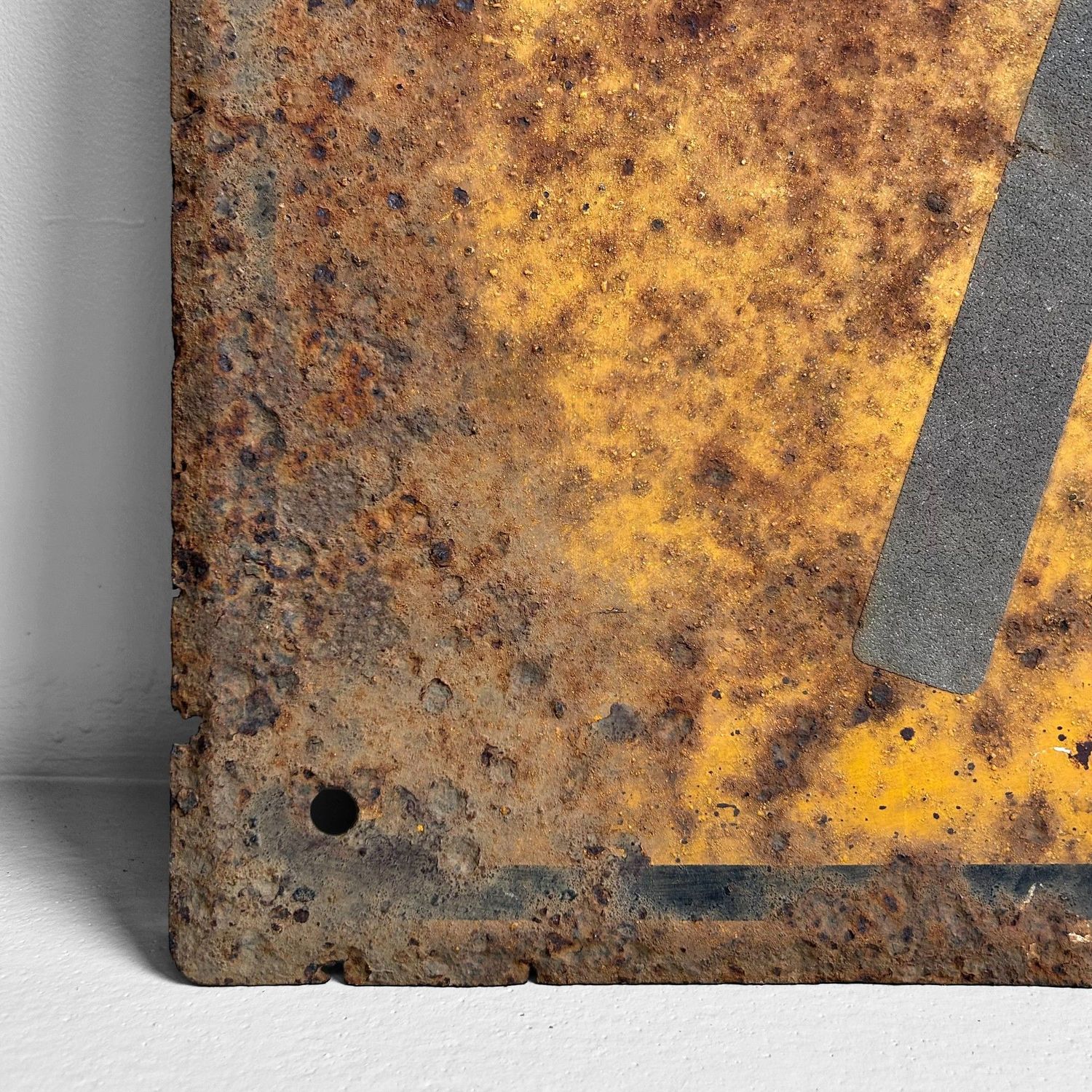 Vintage Japanese Metal Warning Sign, Shōwa Period.