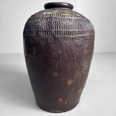 Antieke Tokoname (常滑) Tsubo Kruik, Meiji-periode, Japan.