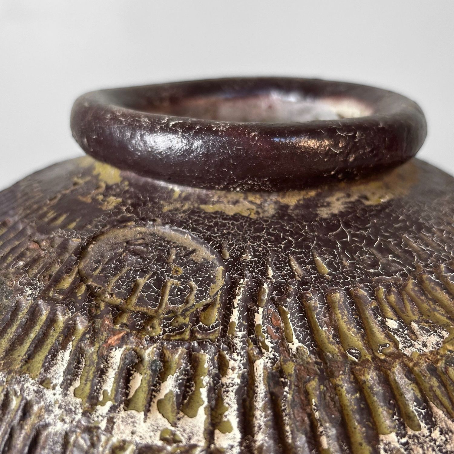 Antieke Tokoname (常滑) Tsubo Kruik, Meiji-periode, Japan.