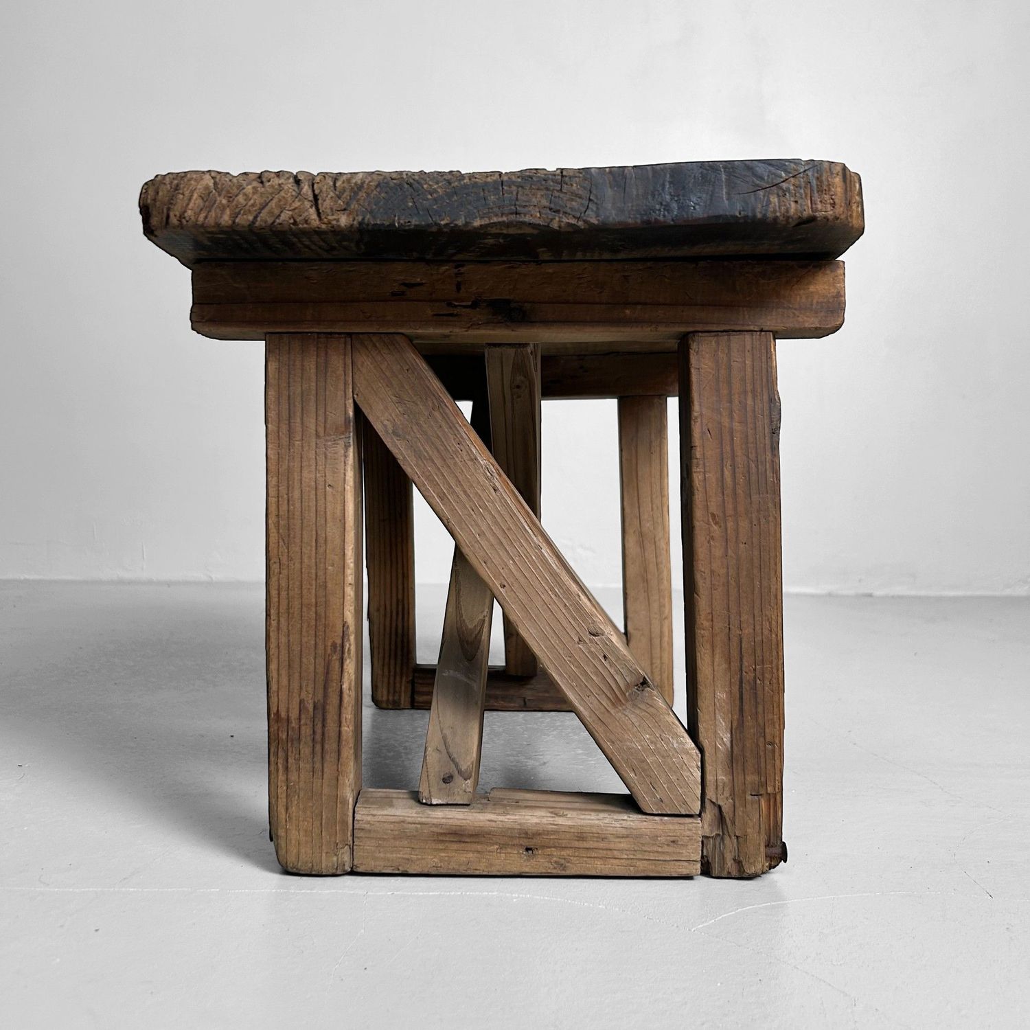 Minimalist Wooden Stool, 1920s, Japanese Mingei Style.