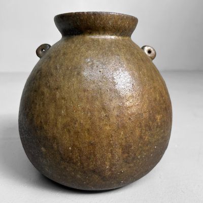 Organic Shigaraki Ikebana Vase, Shōwa Period, Japan.
