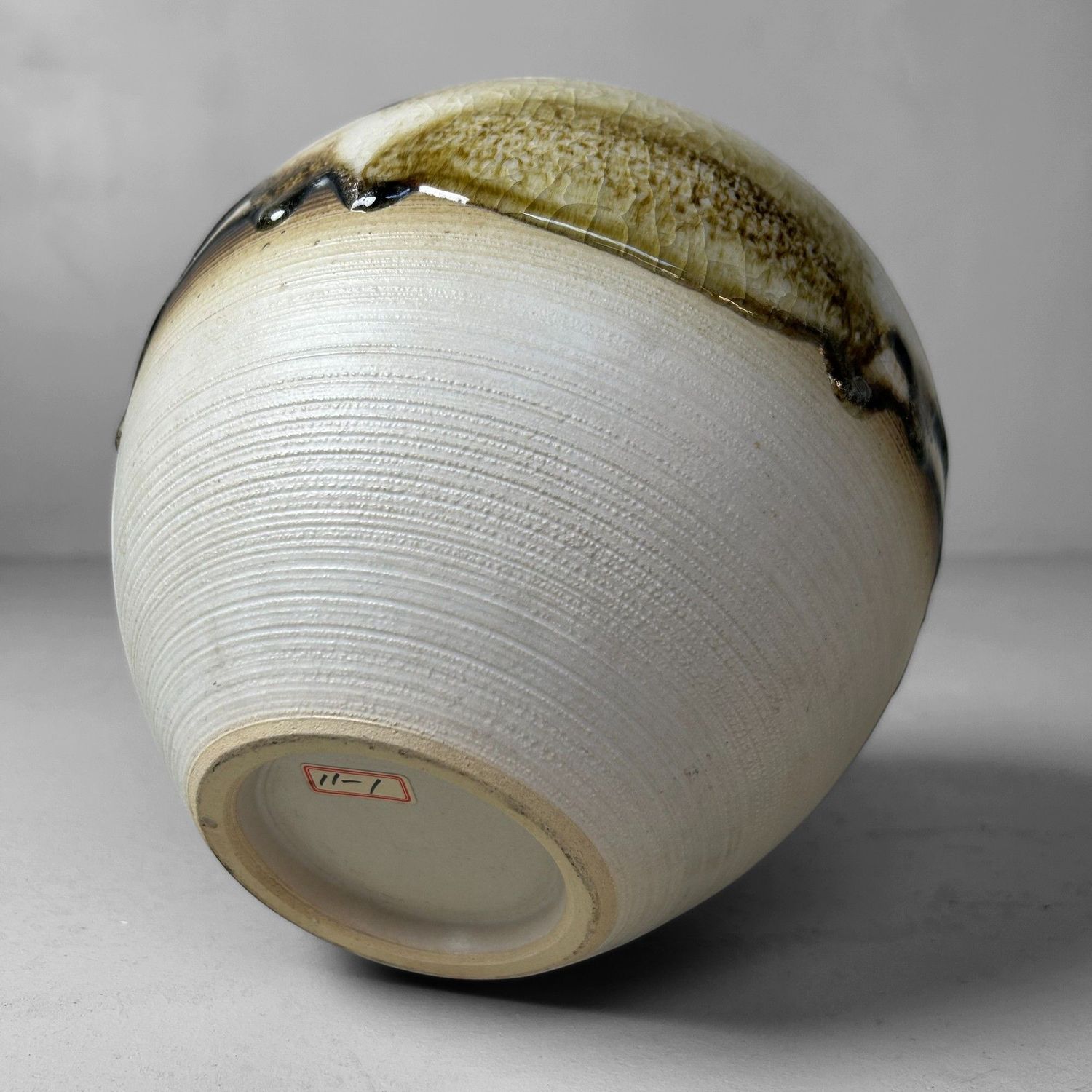 Japanese Ikebana Vase by Masafumi Fujihira, Kyoyaki, 1960s.