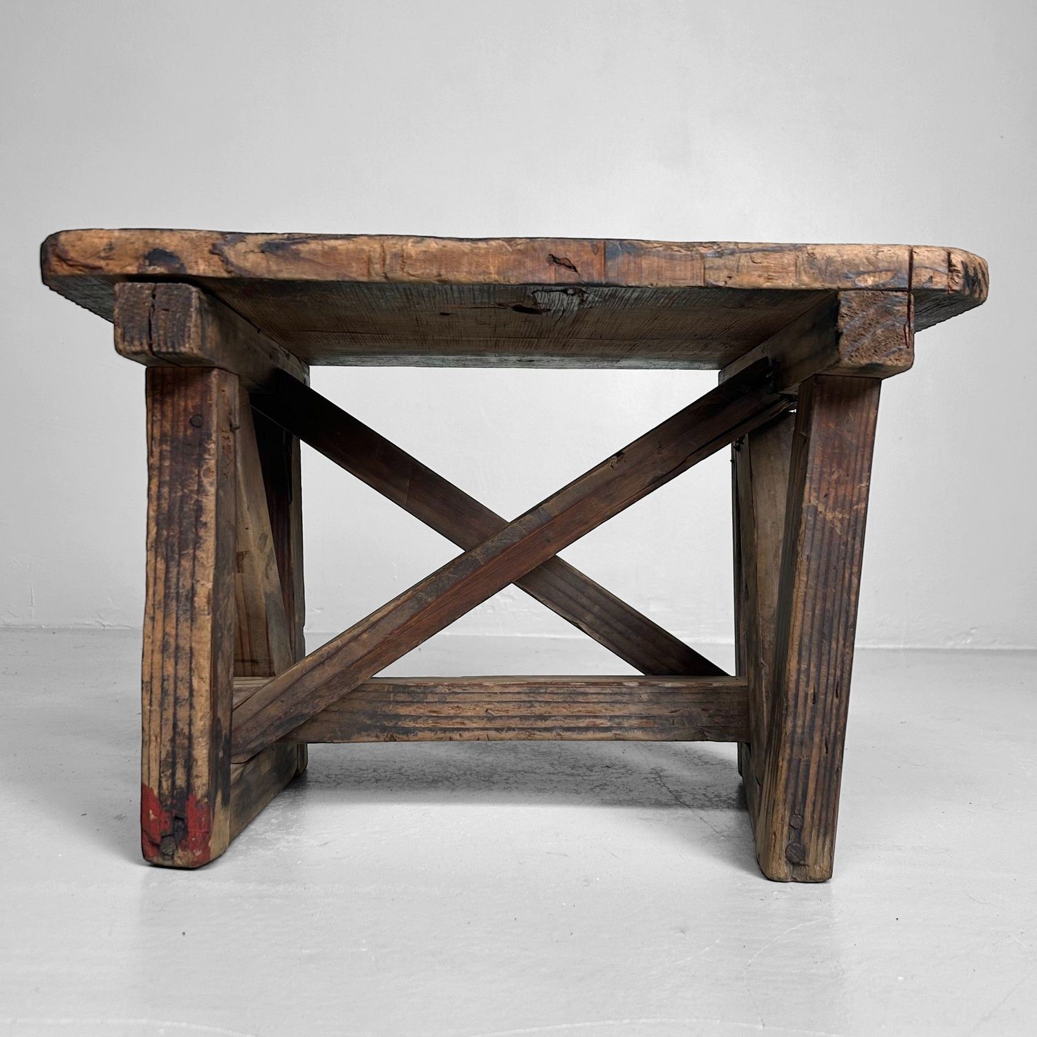 Minimalist Wooden Stool, 1920s, Japanese Mingei Style.