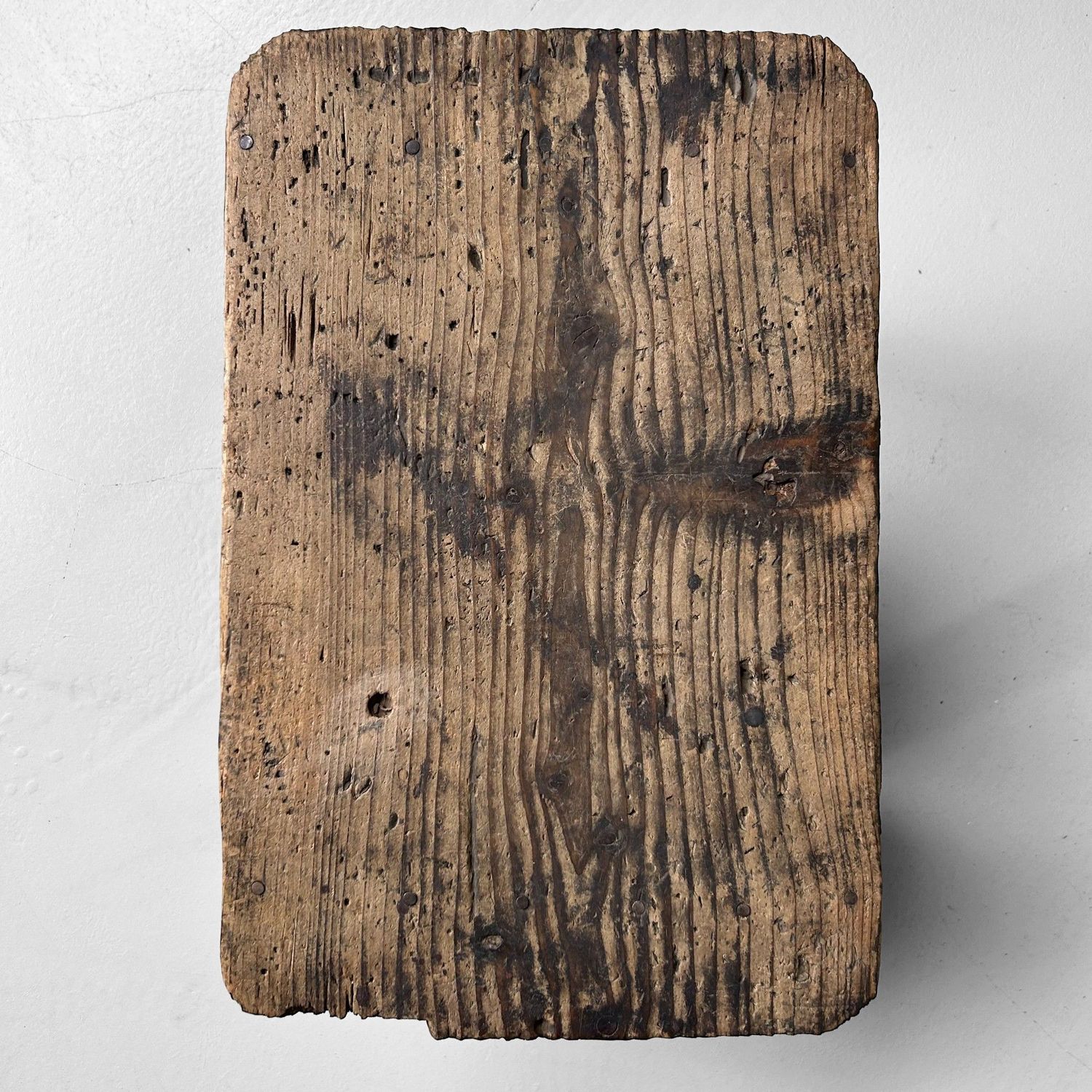 Minimalistische Houten Kruk, Jaren '20, Japanse Mingei Stijl.