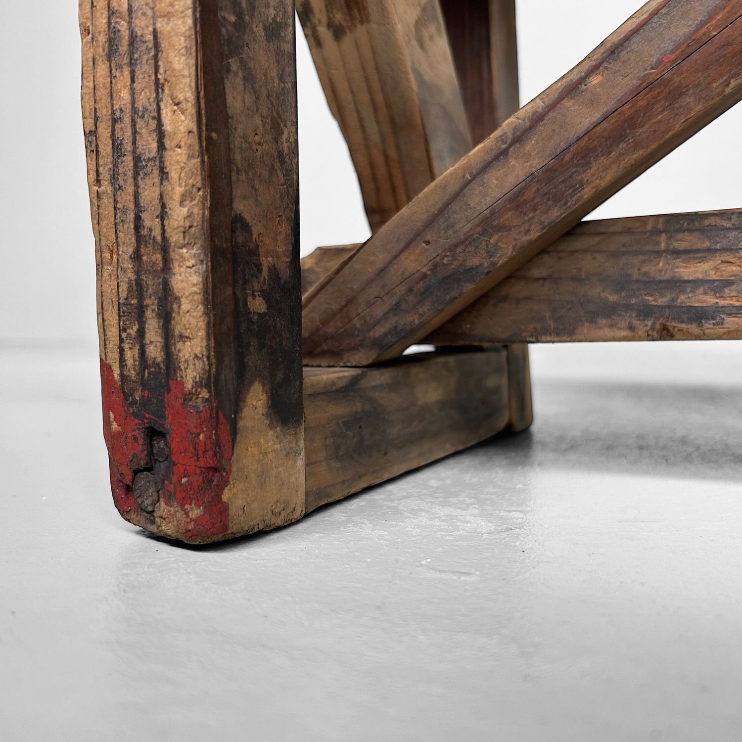 Minimalistische Houten Kruk, Jaren '20, Japanse Mingei Stijl.