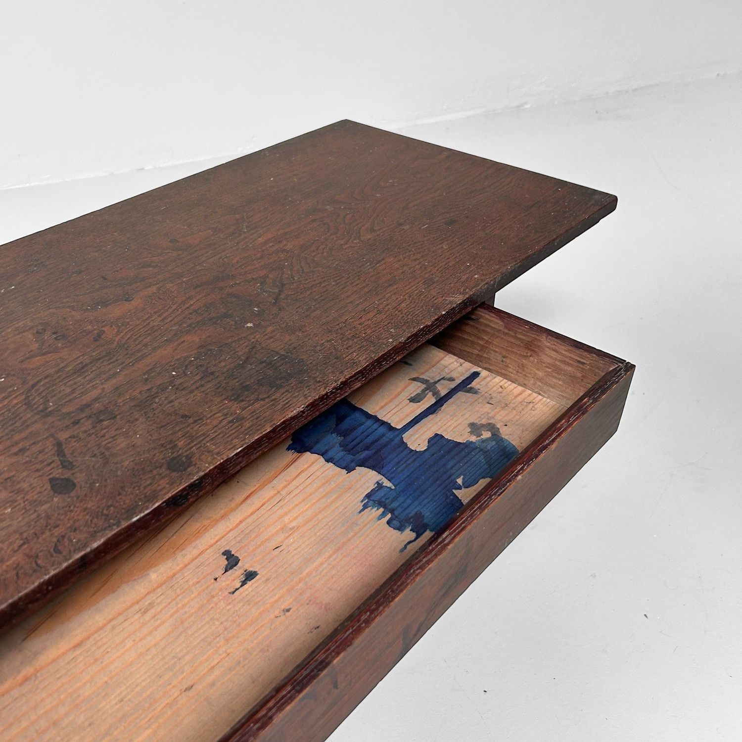 ​Minimalistische Japanse Shosai-Ki, Antieke Schrijftafel, Meiji-periode.