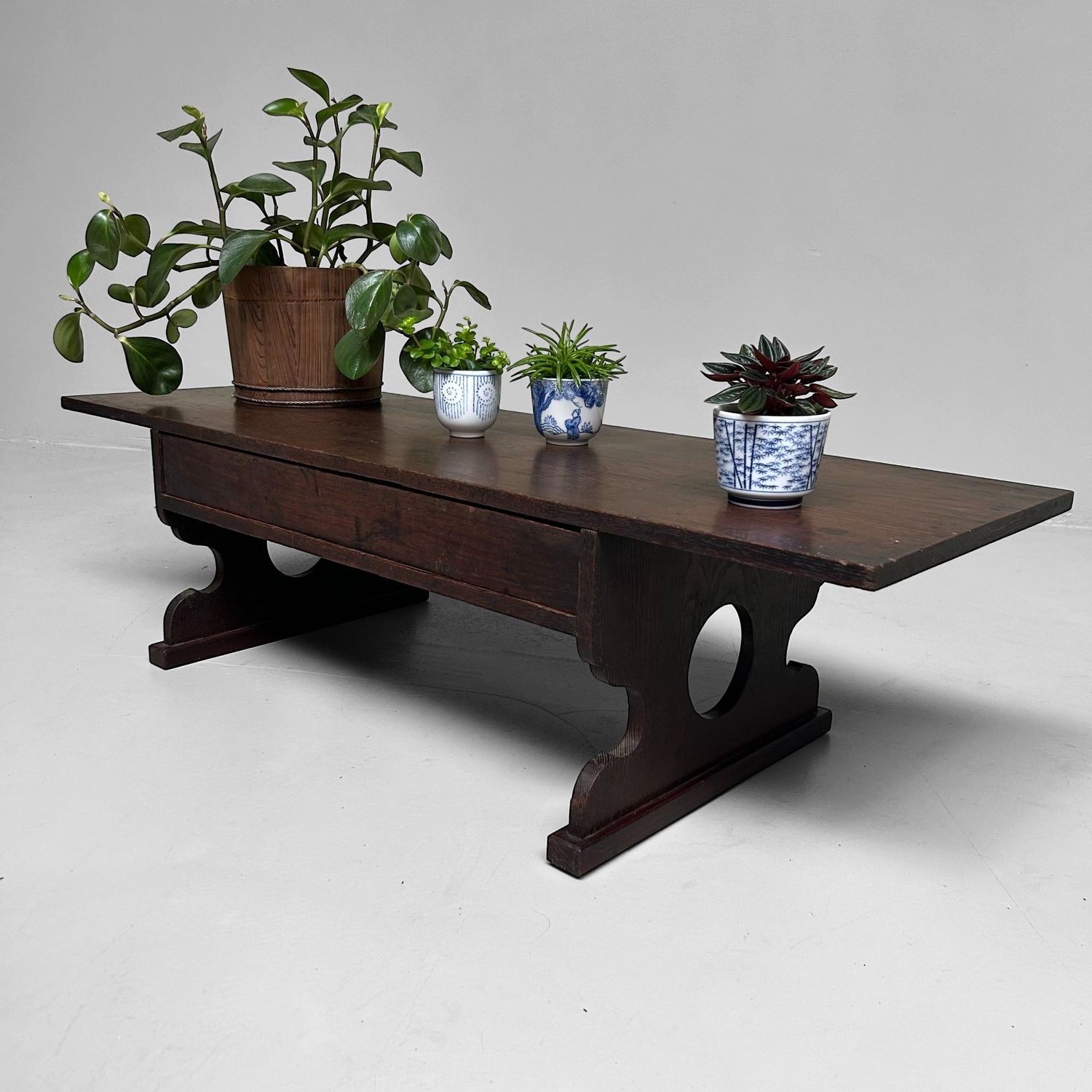 ​Minimalistische Japanse Shosai-Ki, Antieke Schrijftafel, Meiji-periode.