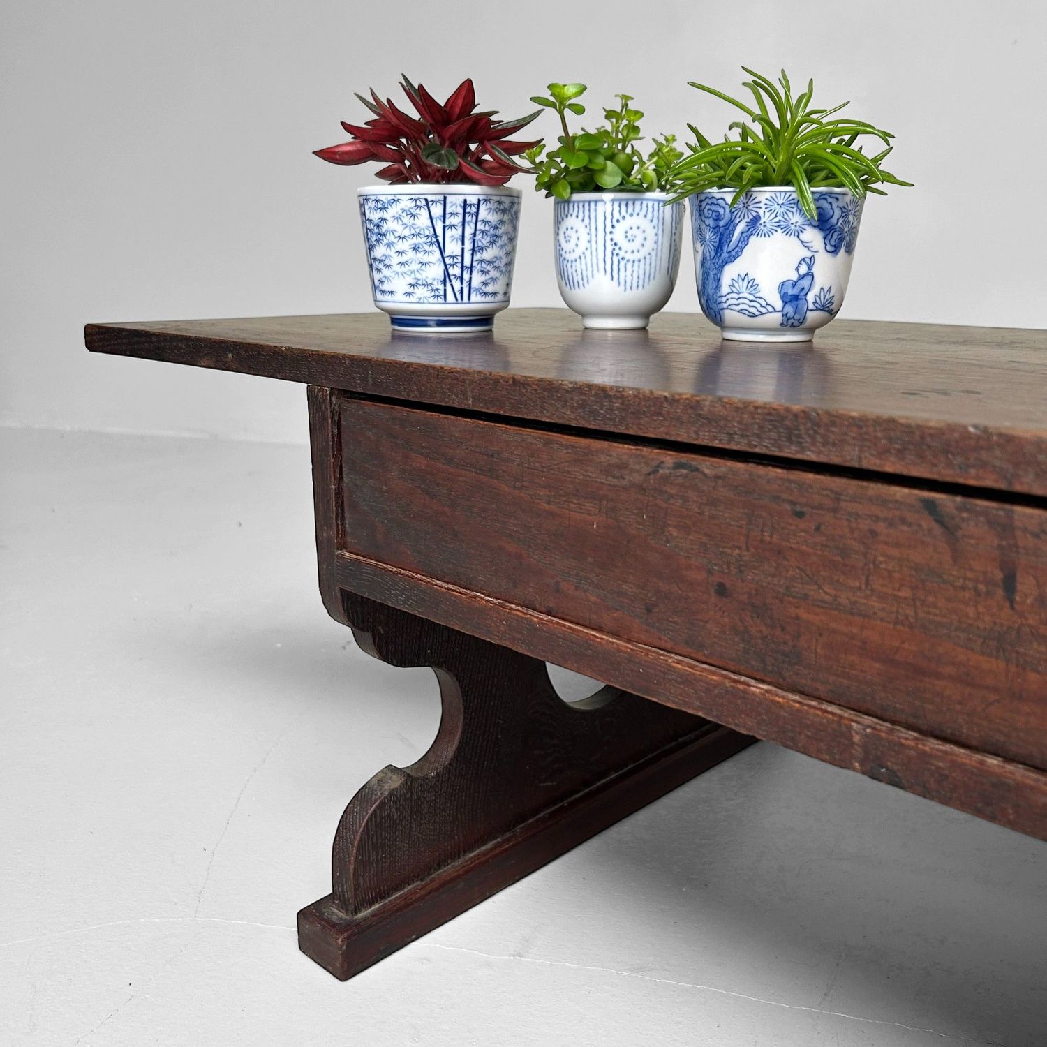 ​Minimalistische Japanse Shosai-Ki, Antieke Schrijftafel, Meiji-periode.