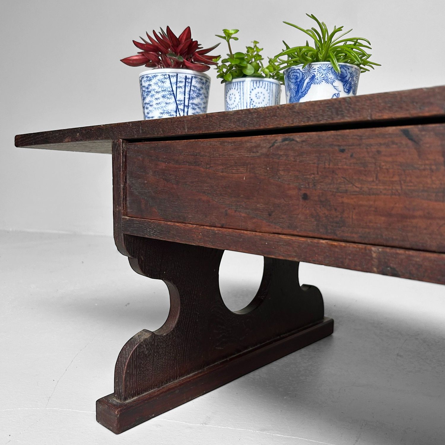 ​Minimalistische Japanse Shosai-Ki, Antieke Schrijftafel, Meiji-periode.