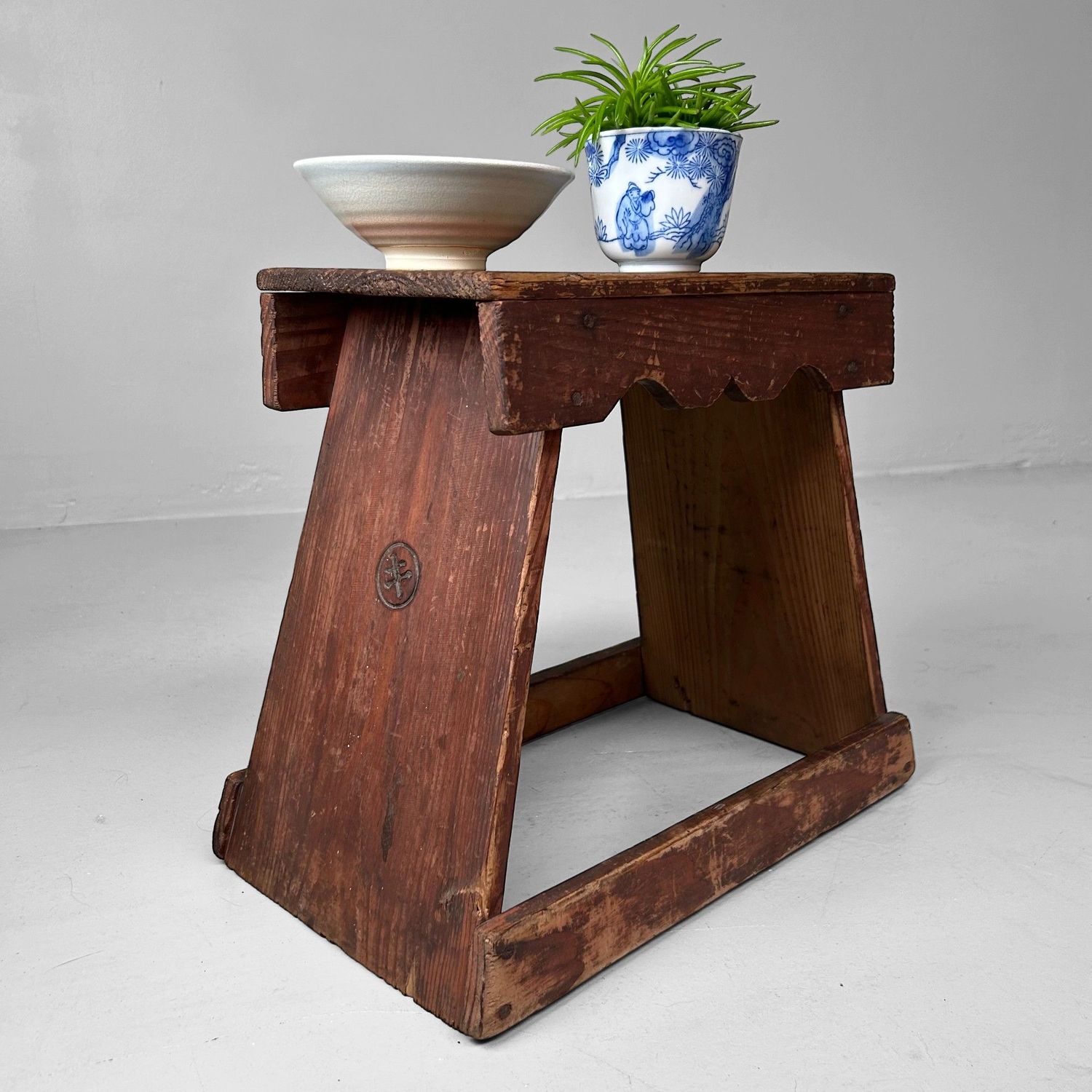 Minimalist Fumidai, Wooden Step Stool, 1920s, Japan.